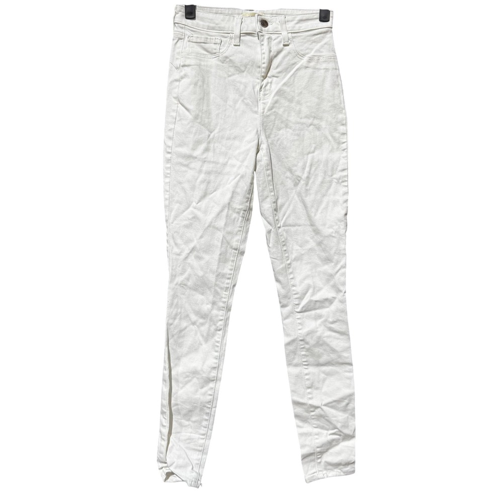 L'Agence Jeans Womens 25‎ White Katrina Skinny High Rise Stretch Denim Pants
